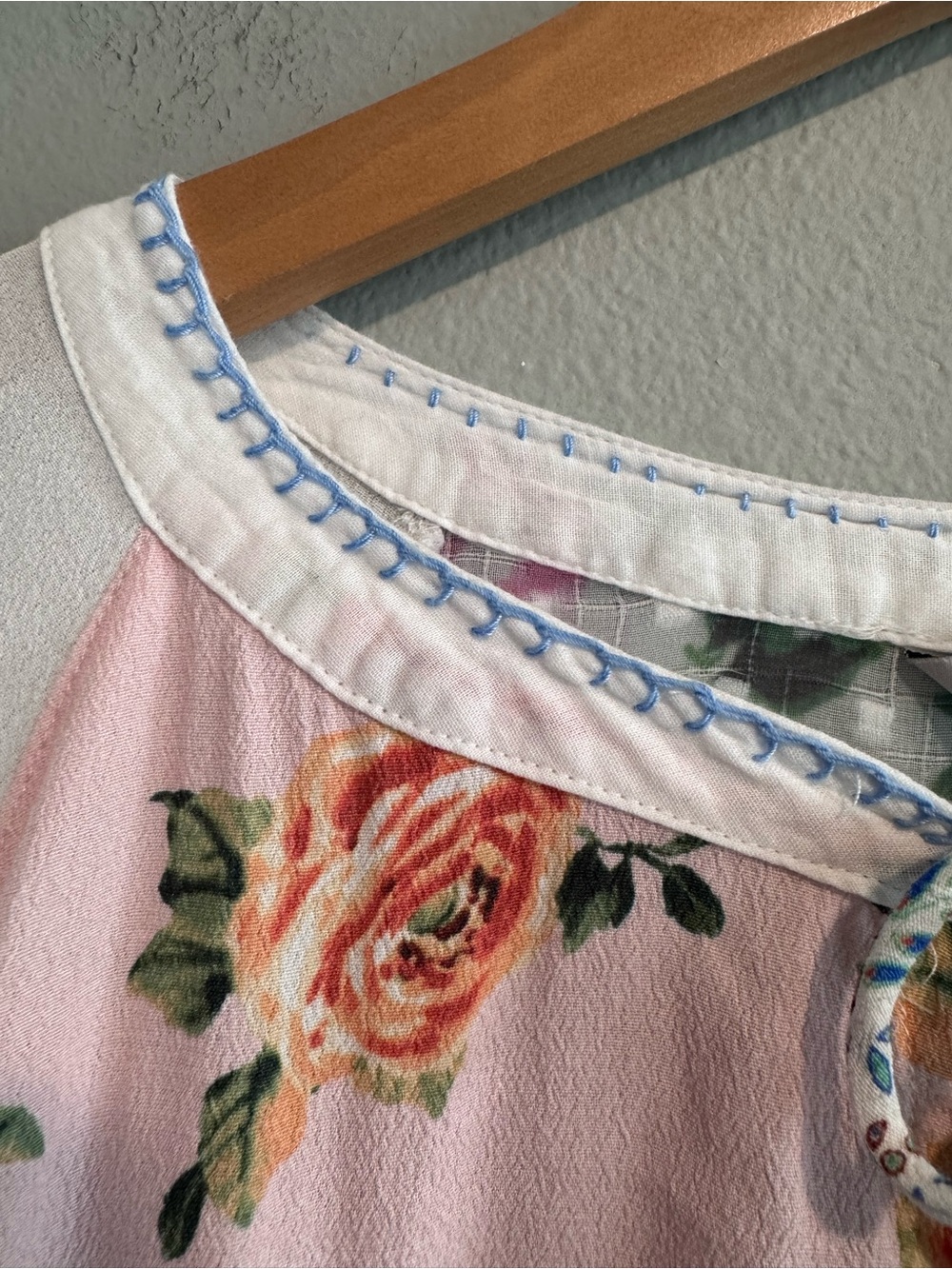 John Mark Boho Embroidered Peasant Patchwork Floral Paisley Blouse L - Picture 6 of 11